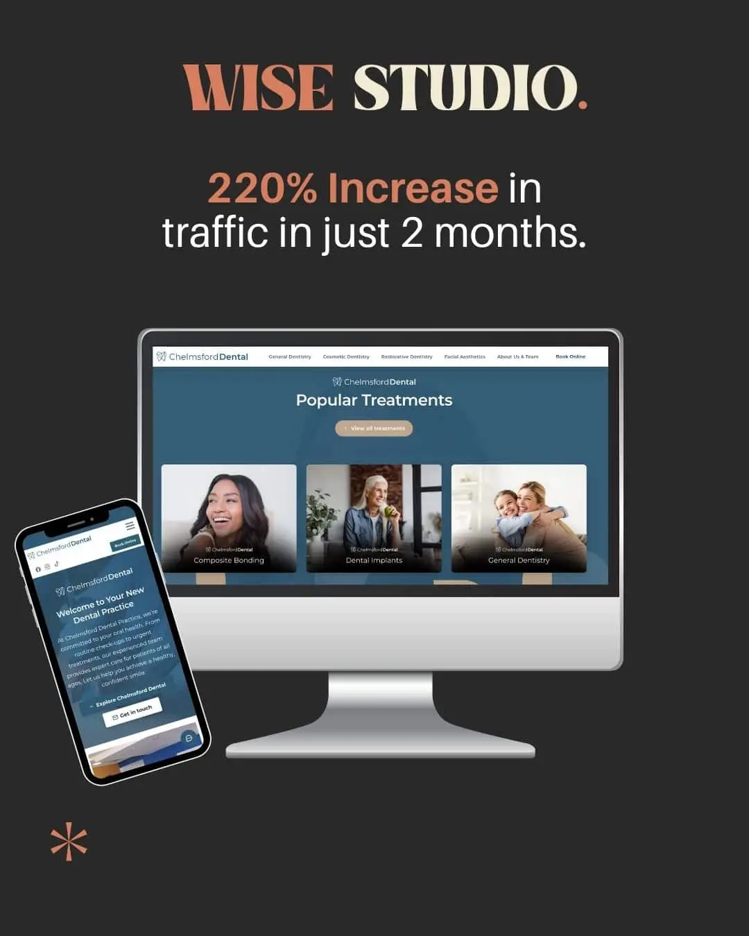 Website mockup of essex based dental practice