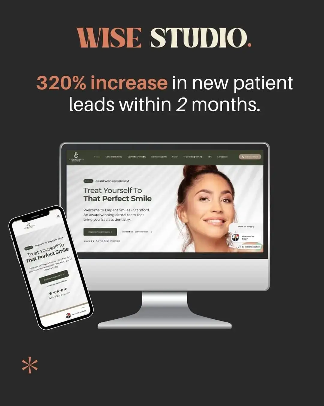 Dental website mockup of elegant smiles stamford lincolnshire