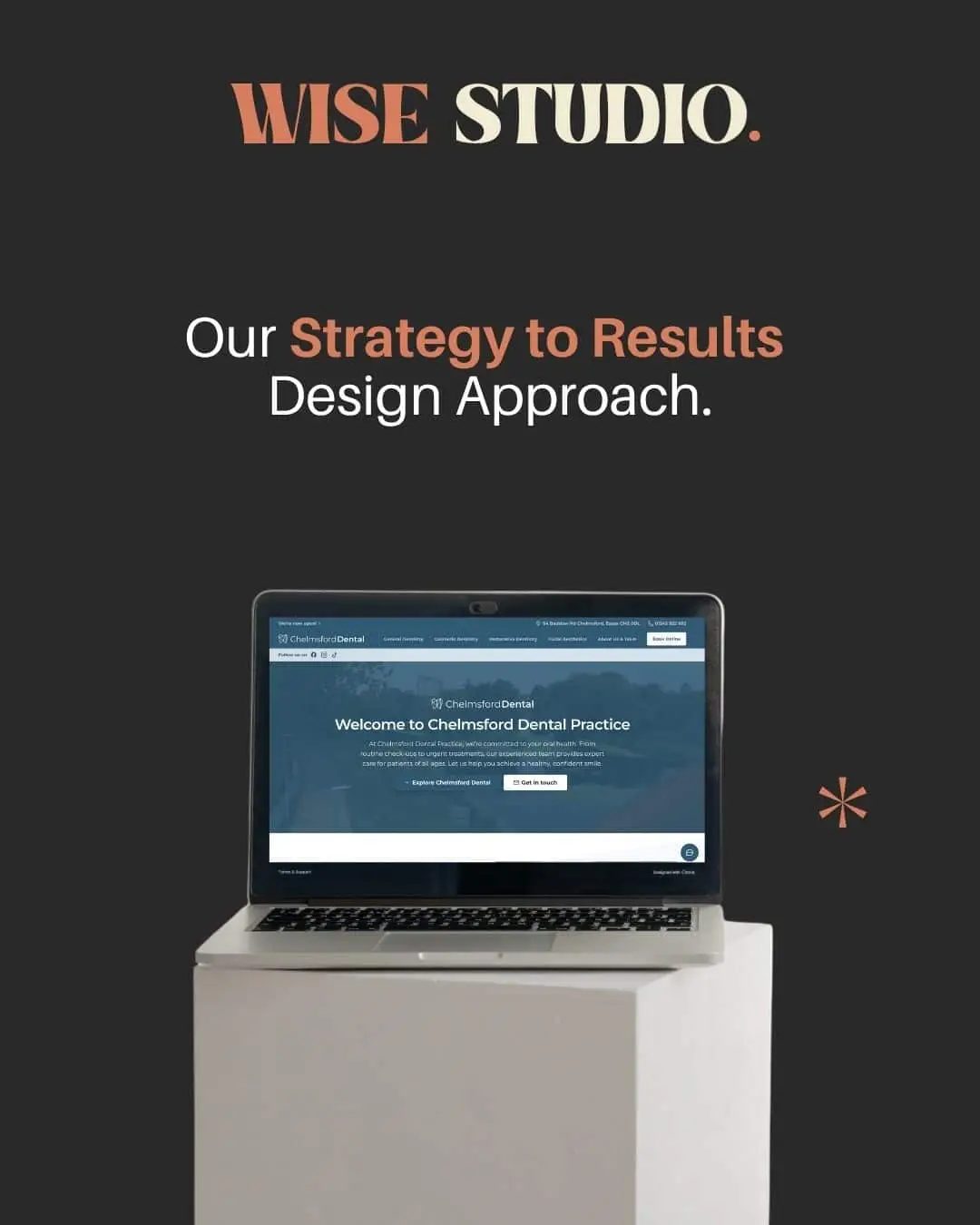 Website mockup of essex based dental practice