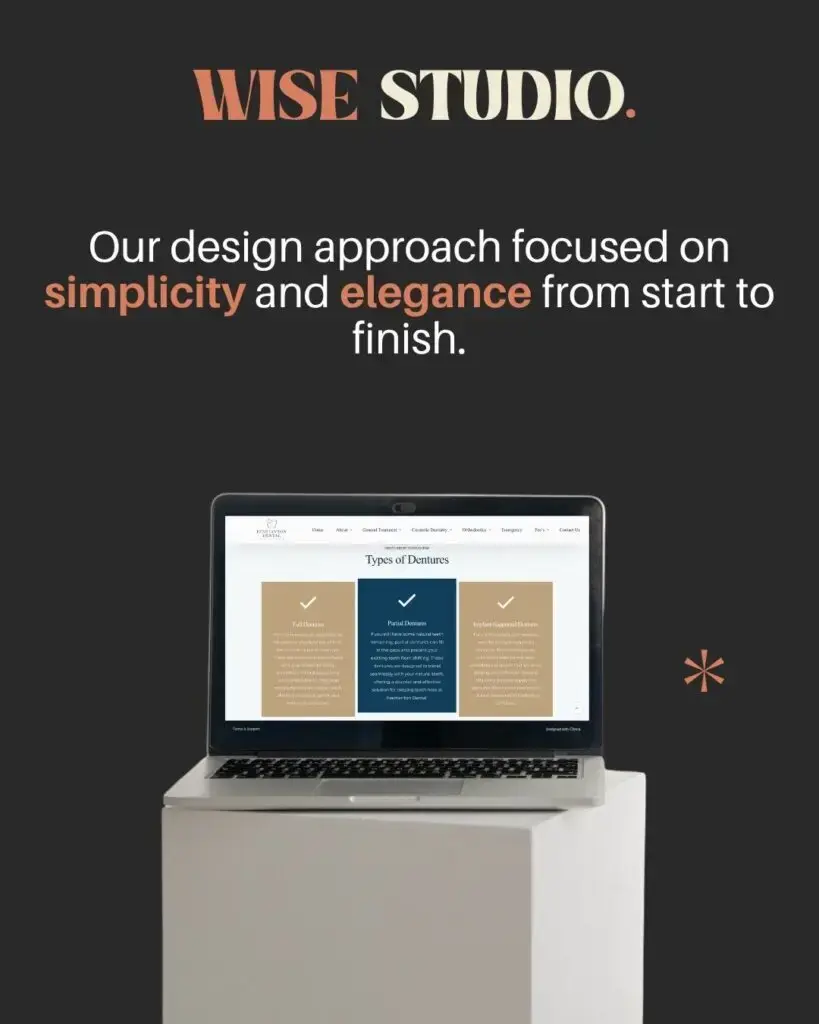 website mockup of fenstanton dental practice