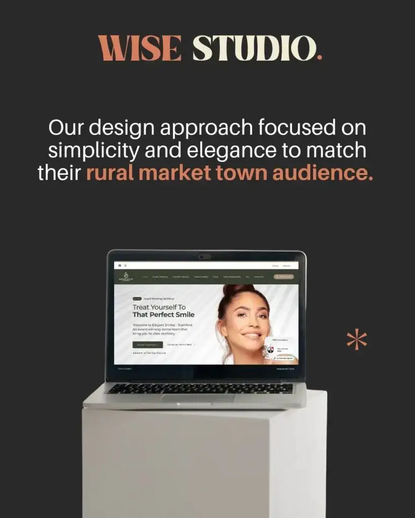 Dental website mockup of elegant smiles stamford lincolnshire