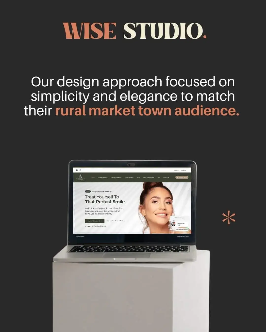 Dental website mockup of elegant smiles stamford lincolnshire